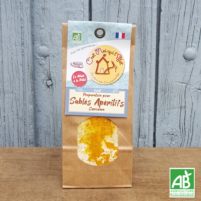 Kit pour sablés apéritif au curcuma bio Kit pour sablés apéritif au curcuma bio