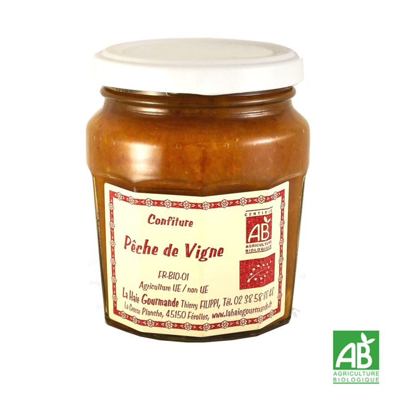 Confiture pêche de vigne bio