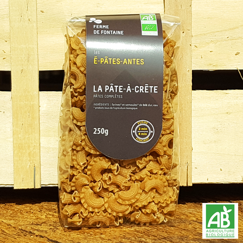 Pâtes bio - "La pâte à crête" - Les É-Pâtes-Antes (250g) Pâtes bio - "La pâte à crête" - Les É-Pâtes-Antes (250g)
